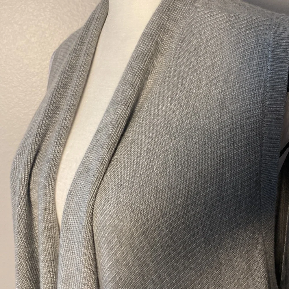 Banana Republic Gray Draped Cardigan Vest Duster Maxi Cardigan (Size M)